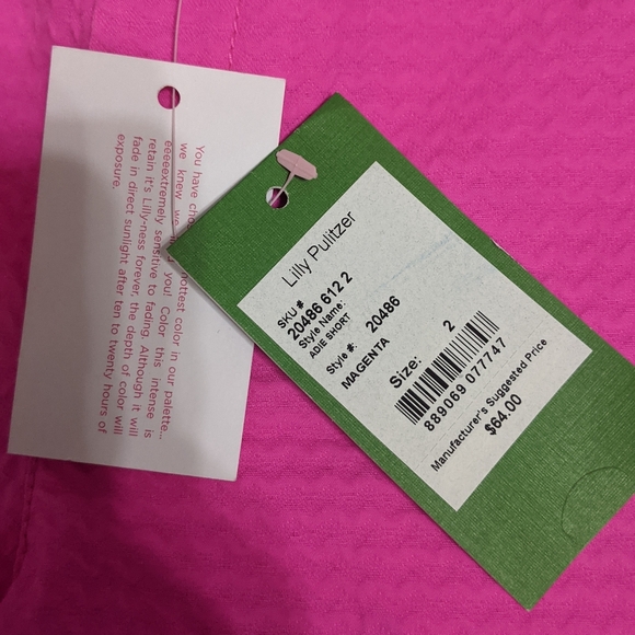 NWT! Lilly Pulitzer Adie Shorts In Magenta Size 2 - Picture 9 of 13